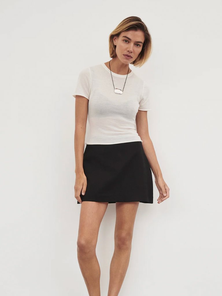 Dissh Soho White Tailored Skort - Black - Size 4